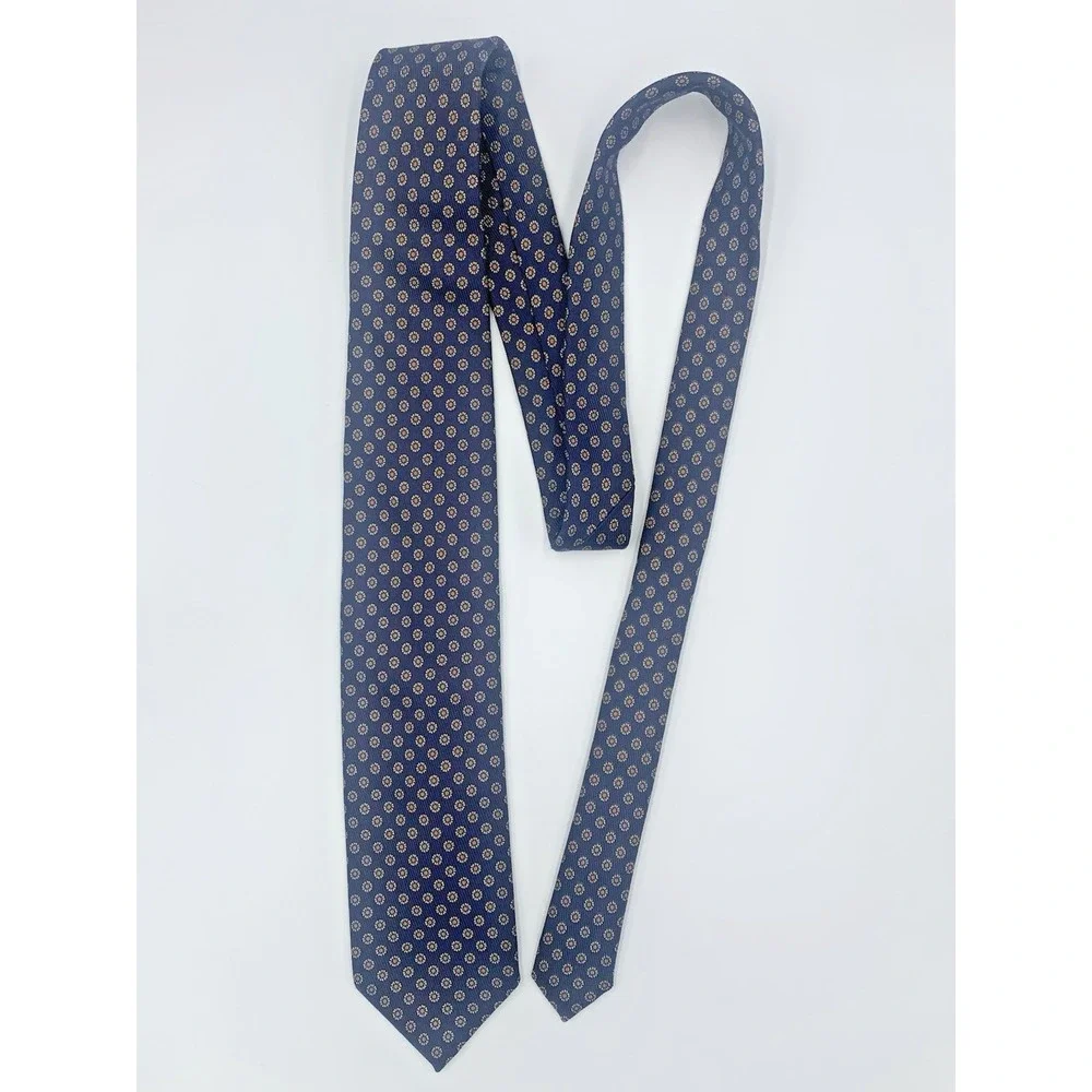 Robert Talbott Best‎ of Class Men's 100% Silk Necktie Navy Blue Geometric 57.5